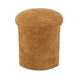 Acheter Mes Tabouret rond 42x42x44 cm en tissu doux ocre - TESTI