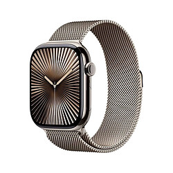 Apple Watch Series 10 GPS + Cellular 46mm Titane Naturel avec Bracelet Boucle Milanaise Naturel S/M