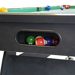 Avis Play4Fun Billard Américain avec Retour de Boules Automatique et Accessoires, 220 x 123 x 80 cm - Noir et Tapis Vert