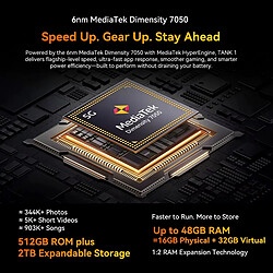 OSCAL TANK 1, smartphone robuste 5G, 12 Go + 256 Go, batterie 20 000 mAh, écran FHD+ 6,78" 120 Hz, double caméra 64 MP + 50 MP, Orange