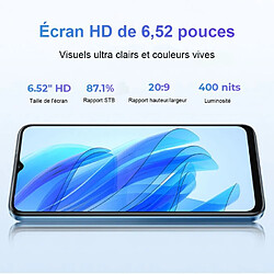 OUKITEL C57S Smartphone - 8Go (2+6) RAM /64Go ROM - Écran 6.52" HD - Android 14 - Caméra 13MP - 4300mAh - GPS Double SIM 4G - Noir