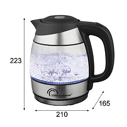 Bouilloire sans fil 1.2l 1630w verre - 8766 - LITTLE BALANCE pas cher
