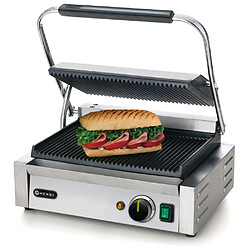 Grill de contact Panini dessus et dessous rainurés 230V/2200W 430x370x(H)210 mm - Hendi