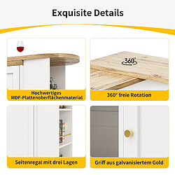Avis DZMDIP Table de bar pivotante, 360° - 2 tiroirs - Armoire coulissante - 4 places