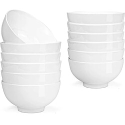 Vendos85 Lot de 12 bols en porcelaine 300 ml – empilables et sûrs