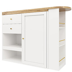 DZMDIP Table de bar pivotante, 360° - 2 tiroirs - Armoire coulissante - 4 places pas cher