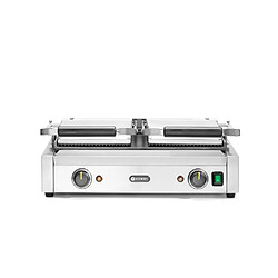 Acheter Grill de contact - modèle double dessus rainuré et dessous lisse 230V/3600W 570x370x(H)210 mm - Hendi