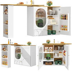 DZMDIP Table de bar pivotante, MANGE-DEBOUT - 360° - Espace de rangement - 3 portes