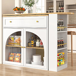 Table De Bar Extensible 133-202 Cm Avec Rangement - 2 Tiroirs, 4 Compartiments, Idéale Cuisine/salon, Supporte 60 Kg - 13