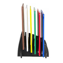 Set de 6 planches à découper HACCP avec rack, 6 u., 450x300x(H)10mm - Hendi