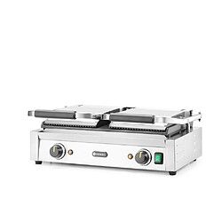 Grill de contact - modèle double dessus rainuré et dessous lisse 230V/3600W 570x370x(H)210 mm - Hendi pas cher