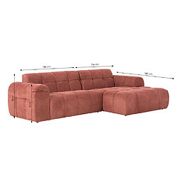 Avis Concept Usine Canapé d'angle 3-4 places nuage en velours terracotta SALFORD