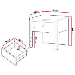Acheter Bestmobilier Kimi - table de chevet 40 cm - 1 tiroir