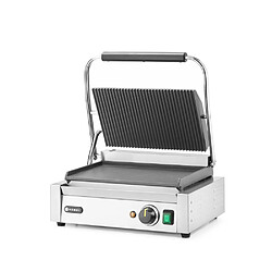 Grill de contact Panini dessus rainuré et dessous lisse 230V/2200W 430x370x(H)210 mm - Hendi