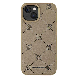 Karl Lagerfeld Coque pour iPhone 15 Motif Karl Heads Compatible MagSafe Beige