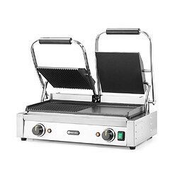 Avis Grill de contact - modèle double moitié lisse moitié rainuré 230V/3600W - Hendi