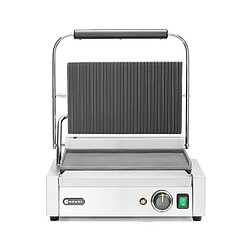 Grill de contact Panini dessus rainuré et dessous lisse 230V/2200W 430x370x(H)210 mm - Hendi