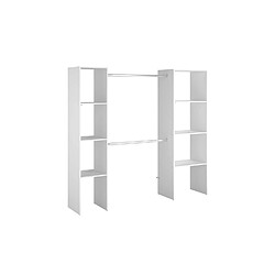 Avis Concept Usine Dressing blanc 6 étagères, 2 penderies 198 x 40 x 180 cm ELYSEE