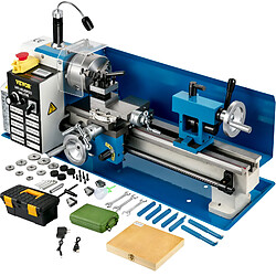 VEVOR Tour à Métaux de Précision Mini Tour à Bois à Vitesse Variable 180x350mm