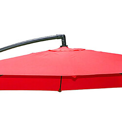 Mes Parasol déporté carré 250x250 cm en tissu rouge