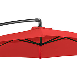 Mes Parasol déporté rond 300 cm en tissu vert rouge