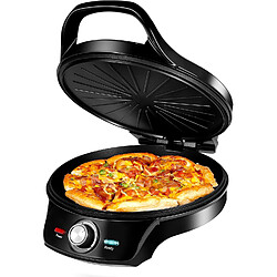Vendos85 Four à pizza noir portable 1000W avec pierre réfractaire