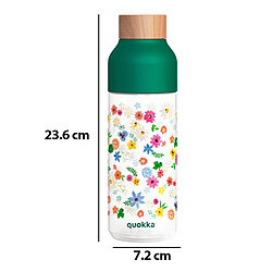 Acheter Quokka Bouteille d'Eau Réutilisable Ice 720ml avec Bouchon Bois et Motif Floral Vert