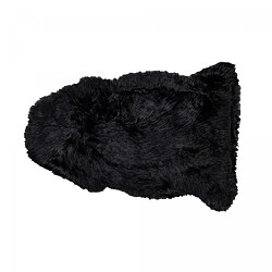 UnAmourDeTapis Tapis peau de mouton longs poils shaggy 60x95 en laine noir SHEPHERD