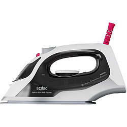 Solac Fer à repasser vapeur 2400W semelle céramique blanc/noir