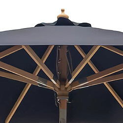 Mes Parasol rond inclinable 3x3m avec toile noire