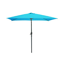 Mes Parasol droit inclinable 300x200 cm en tissu bleu turquoise