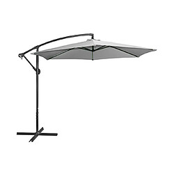 Mes Parasol déporté rond 300 cm en tissu vert gris clair