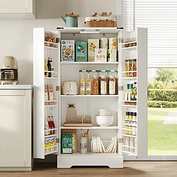 DZMDIP Armoire de Cuisine - 128cm avec Éclairage LED Intégré - 2 Portes Battantes et 10 Étages Réglables - Idéal pour Petits Espaces