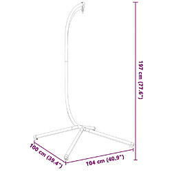 vidaXL Support pour Fauteuil Œuf Suspendu sans Panier Anthracite Acier (Base de Support Uniquement) pas cher