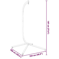 vidaXL Support de chaise suspendue en forme d'œuf sans panier Acier anthracite pas cher