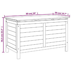vidaXL Boîte à coussins d'extérieur 99x50x56,5 cm bois de sapin massif pas cher