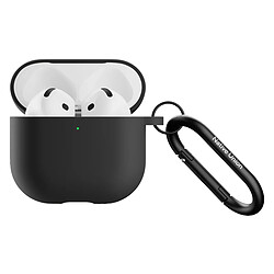 Native Union Coque en Silicone pour AirPods 4 avec Mousqueton en Métal Noir