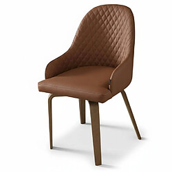 Inside 75 OZZIO ATENA Fauteuil en Chêne et cuir matelassé / Havana