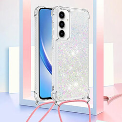 Acheter Étui Pour Samsung Galaxy A56 Protection de lentille Paillettes Antichoc à quatre coins Léger Lanière réglable GANGXUN Blanc