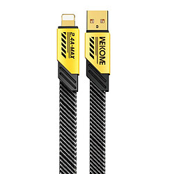 Wekome Câble USB-A vers Lightning 2.4A 1m Série Mecha Charge Rapide Noir / Jaune