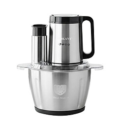 Sokany Hachoir Électrique Multifonction 6-en-1 800W 3L en Acier Inoxydable Argent