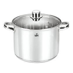 Cheffinger Marmite 30cm 10.6L Inoxydable 18/10 avec Couvercle Compatible Tous Feux Argent