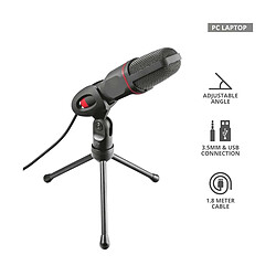 Trust Microphone Filaire pour Streaming Modèle Mico GXT212 avec Trépied Noir