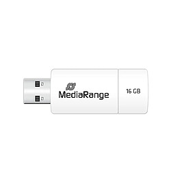 MediaRange Clé USB 2.0 16Go pour Transfert et Sauvegarde de Fichiers Blanc