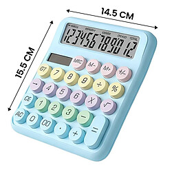 Acheter Avizar Calculatrice de Bureau 12 Chiffres Silencieuses Design Macaron Bleu