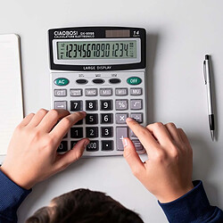 Avis Avizar Calculatrice Électronique de Bureau 14 Chiffres Double Alimentation Gris