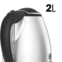Avizar Bouilloire Électrique 2L 1500W Noir / Argent pas cher