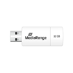 MediaRange Clé USB 2.0 32Go pour Transfert et Sauvegarde de Fichiers Blanc
