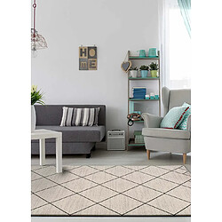 ATTICGO Tapis ethnique MALIKA blanc 140x200 cm