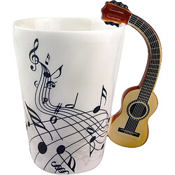 Vendos85 Tasse en porcelaine musique avec poignée guitare 250 ml